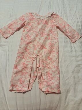 Pink Toile Infant Romper